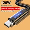 120W 6A Super snabbladdningskabel USB-datakabel snabbladdning 1M