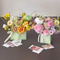 Miniatyrbillede 5 af 8: Bærbar Blomsteremballage Æske Bryllupsdekoration Gavepose DIY B A5
