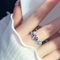 Miniatyrbillede 4 af 8: Modehjertering Cat Eye Peach Heart Justerbare Dameringe J