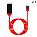 Miniatyrbillede 1 af 8: 4K 1080P USB 3.1 Type C til HDMI-kompatibelt adapterkabel USB-C red