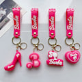 Pikkukuva 2 / 8: Vaaleanpunainen Barbie-avainnippu riipus Love Key Ring case Char 3