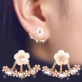 Miniatyrbillede 2 af 5: 1 Par Fashion Chrysanthemum Øreringe Dame Blomster Øreringe Par Rose Gold