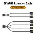Pikkukuva 2 / 5: ARGB Splitter 5V 3 Pin 1 - 2/4 Universal 33,5 cm emolevy ARGB 1 to 2