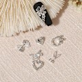 Miniatyrbillede 4 af 8: 3 Stk Nail Art Charm 3D Butterfly Moon Rhinestones Love Nail Dri C 3Pcs