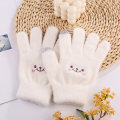 Miniatyrbillede 1 af 8: Mode Smile Face Printing Handsker Mobiltelefon Touch Soft Fluf white