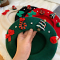 Miniatyrbilde 5 av 8: Juleberet Vintage Kvinne Vinter Varmt Hodeplagg Studentlue Smerte 02
