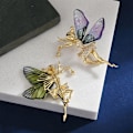 Miniatyrbillede 5 af 5: Mode engel indlagt zirkon broche til kvinder frakke tøjnål C