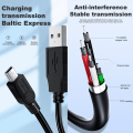 Miniatyrbild 6 av 8: V3 Port 5P Datakabel Trapetsformad T-port Laddningskabel 80CM Mi Black