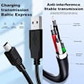 Miniatyrbillede 6 af 8: V3 Port 5P Datakabel Trapezformet T-port Ladekabel 80CM Mi Black