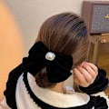 Pikkukuva 5 / 8: Big Bow Hiusneulat Iso rusetti Retro Yksiväriset Laadukkaat hiukset Black
