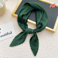 Miniatyrbilde 1 av 5: Plissert satengskjerf for kvinner Halsduk Ribbon Square Skinny A7