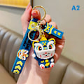 Miniatyrbild 8 av 8: Creative Keychains 2022 New Year of the Tiger Lucky Cat hängsmycke Red