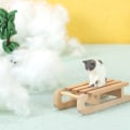 Miniatyrbilde 2 av 5: 1:12 Dukkehus Miniatyr tresledeslede Julescene des