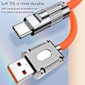 Miniatyrbilde 6 av 8: 120W hurtiglading flytende silikonkabel Type-C lader Lysende Micro USB 1M