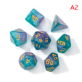 Miniatyrbillede 1 af 8: 7 Stk Mix Terning Sæt Bærbart Legetøj Til Børn Polyhedral D4 D6 D8 D1 A2
