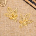 Miniatyrbilde 4 av 7: Gullbladblomstkoblinger Jernfiligran-omslag DIY-utklippsbok H