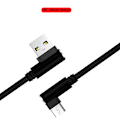 Miniatyrbillede 4 af 5: 25 cm USB til Type C kort opladningskabel Albue 90 grader 2,4A Fa IOS