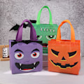 Pikkukuva 3 / 8: Halloween kangaskassit, joissa on kurpitsa, aave, lepakko ja muumio 2