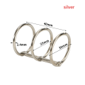 Miniatyrbillede 1 af 5: 2stk Metal 3 Ringe Binder Notesbog Hængslet Ringe Album Spiral silver