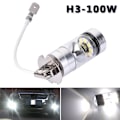 Miniatyrbilde 1 av 5: 2 STK 100W Hvit LED H3 High Power 2828 biltåkelyspære
