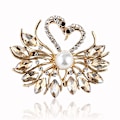 Miniatyrbilde 5 av 5: e Crystal Pearl Swan brosjer for kvinner bryllup smykker Vintage Purple