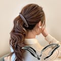 Miniatyrbilde 4 av 8: Banan Hårklemmer For Kvinner Jenter Wave Combs Hårnål Flett Cla Black 15cm