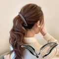 Miniatyrbilde 4 av 8: Banan Hårklemmer For Kvinner Jenter Wave Combs Hårnål Flett Cla BlackB 15cm