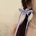 Pikkukuva 7 / 8: n Style Ribbon Bow Hiuspidike Pitkä Tupsu Hiusneula Sweet Lovely H Red