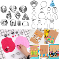 Pikkukuva 2 / 5: 1 Set Polymer Clay ters korvakoruja ruostumatonta terästä ter DIY 18pcs
