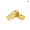 Miniatyrbillede 1 af 5: Ren kobber imiteret guldbar bar barre ingot messing solid rekvisitter gol 7.3cm