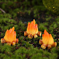 Miniatyrbillede 6 af 8: Primitiv mand bål lejrbål ild model harpiks flamme kunstig mikro A7