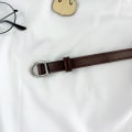 Miniatyrbilde 7 av 8: PU-skinnbelte for kvinner Firkantet spennnål Spenne Jeans Belte C Black