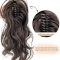 Pikkukuva 6 / 7: Synteettinen Claw Clip Ponytail Hiustenpidennykset Lyhyt Kihara Natura Light brown