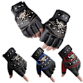 Pikkukuva 2 / 5: 1Pair Skulls Rivet PU Nahka Sormettomat hanskat Muoti Hip Hop Black
