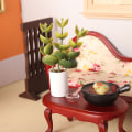 Pikkukuva 6 / 8: 1:12 Dollhouse Miniature Potted Green Leaves Pot Bonsai Garden C