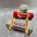 Miniatyrbillede 7 af 8: Penge Trækboks Julegave Pengeholder Kontanter Trækbokse Jul C