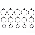 Miniatyrbillede 3 af 8: 10stk sorte metal gardinringe hængeringe til gardiner og 28mm