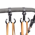 Miniatyrbillede 2 af 8: Sort Dobbelt Krog Baby Barnevogn Hanger Vogn Krog Fastgørelse Strol A1