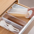 Miniatyrbillede 5 af 5: 1 stk rektangulær forseglet pasta spaghettiboks Køleskabsopbevaring Transparent