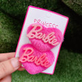 Miniatyrbilde 3 av 8: Motebrev Hjerte Hårnål Rosa Plysj Hårklemme Side Bang Cli A2