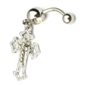 Miniatyrbilde 7 av 7: Hollow Cross navle ring kirurgisk stål navle ring Pierci Black