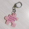 Miniatyrbilde 1 av 8: You Are My Missing Piece Alphabet Pendant Puzzle Keychain Key R Pink