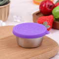 Miniatyrbillede 1 af 5: 1 stk 50 ml 304 rustfrit stål saucekop med silikonelåg Mini B Purple 3.8*5.5*2.7cm