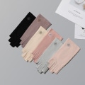 Pikkukuva 6 / 8: Cotton Summer Women Thin Lace Dew Half Finger Riding UV Protect Dark pink