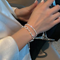 Miniatyrbillede 3 af 8: Rustfrit stål Mode Simple Shiny Chain Armbånd Til Kvinder M A1