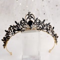 Pikkukuva 3 / 5: 1kpl Bride Retro Black Crystal Crown Queen Tiara A7