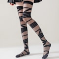 Miniatyrbillede 8 af 8: Kvinder Bandage Stripe Langstrømper Kvinde Lolita Jk Y2k Sexet White