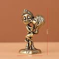 Miniatyrbilde 3 av 8: Messing kyssende parstatue Vintage utskåret design Romantisk tekst
