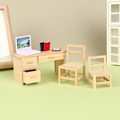 Miniatyrbillede 2 af 5: DollHouse Miniature Simulering Mini Skrivebordsstol Model DIY Access A1