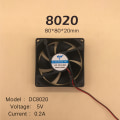 Pikkukuva 1 / 8: DC Harjaton tuuletin Case Jäähdytystuuletin 5V 12V 24V Laakeri C DC8020 5V